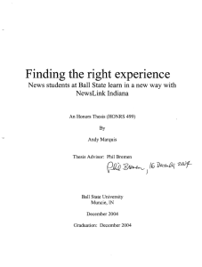 Finding the right experience tJ-RQ ) Wf-