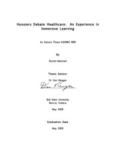 ~~~ '/ Hoosiers  Debate  Healthcare:  An  Experience ... Immersive  Learning