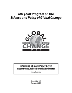 MIT Joint Program on the Science and Policy of Global Change