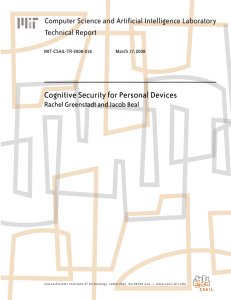 Cognitive Security for Personal Devices Computer Science and Artificial Intelligence Laboratory