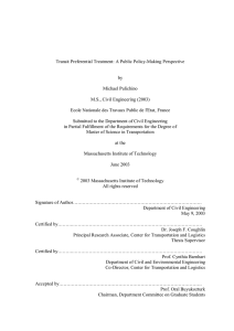 Transit Preferential Treatment: A Public Policy-Making Perspective by Michael Pulichino