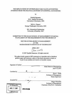 THE  IMPLICATIONS  OF UNVERIFIABLE  FAIR-VALUE  ACCOUNTING: