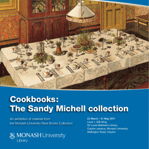 Cookbooks: The Sandy Michell collection An exhibition of material from
