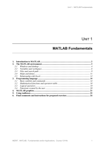 U 1 MATLAB Fundamentals NIT