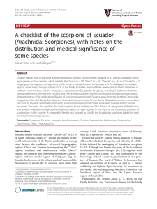 A checklist of the scorpions of Ecuador