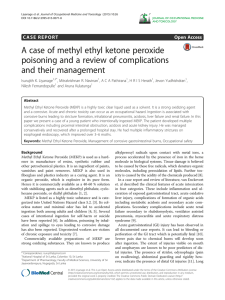 A case of methyl ethyl ketone peroxide and their management