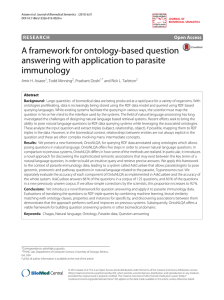 A framework for ontology-based question answering with application to parasite immunology