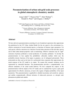 Parameterization of urban sub-grid scale processes in global atmospheric chemistry models