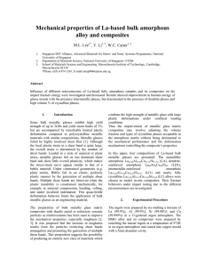 Mechanical properties of La-based bulk amorphous alloy and composites  M.L. Lee