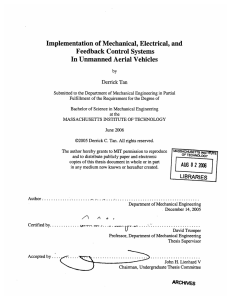 Implementation of Mechanical, Electrical, and Feedback Control Systems In Unmanned Aerial Vehicles