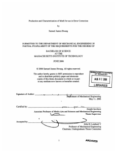 Production and Characterization  of MutS for use in Error... by Samuel James  Hwang