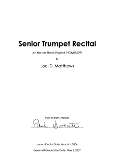 ?~ ~/~Q Senior Trumpet Recital Joel  D.  Matthews By