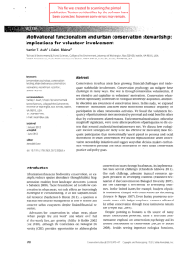 Motivational functionalism and urban conservation stewardship: implications for volunteer involvement