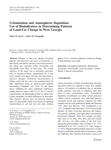 Urbanization and Atmospheric Deposition: Use of Bioindicators in Determining Patterns