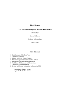 Final Report  The Personal Response System Task Force
