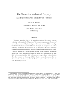 The Market for Intellectual Property: Evidence from the Transfer of Patents