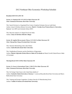 2012 Northeast Ohio Economics Workshop Schedule