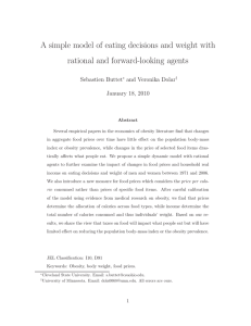 A simple model of eating decisions and weight with Sebastien Buttet