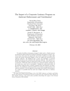 The Impact of a Corporate Leniency Program on