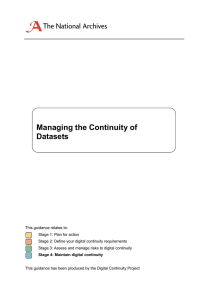 Managing the Continuity of Datasets