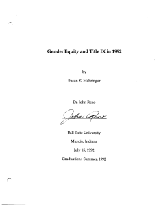 Gender Equity and Title IX in 1992