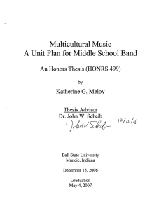 )rt.v1V.~- Multicultural Music A Unit Plan for Middle School Band