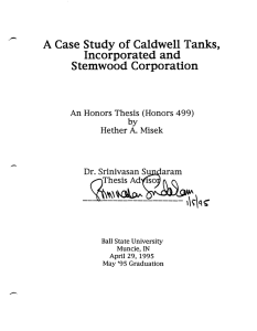 - --~~\~--------l\~q~ A Case Study of Caldwell Tanks, Incorporated and