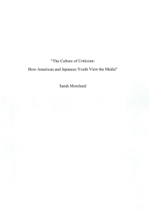 &#34;The Culture of Criticism: Sarah Moreland