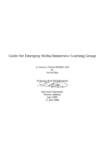 Guide for  Emerging Media/lmmersive Learning Group /~~~. by