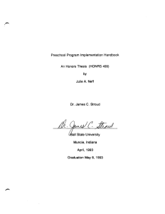 Preschool  Program  Implementation  Handbook by Julie A.  Neff