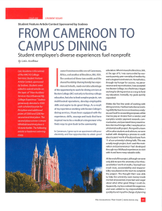 CAMPUS FROM CAMEROON DINING TO