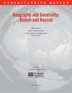 Geography and Generosity: Boston and Beyond John J. Havens