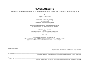PLACELOGGING Mobile spatial annotation and its potential use to urban planners... by Rajesh Kottamasu