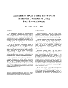 Acceleration of Gas Bubble-Free Surface Interaction Computation Using Basis Preconditioners