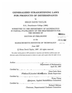 GENERALIZED  STRAIGHTENING  LAWS FOR PRODUCTS  OF  DETERMINANTS
