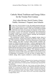 I Catholic Moral Traditions and Energy Ethics for the Twenty-First Century