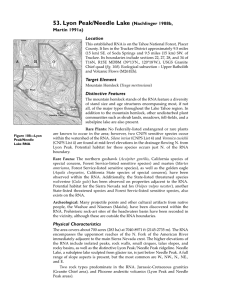 53. Lyon Peak/Needle Lake (Nachlinger 1988b, Martin 1991a) Location