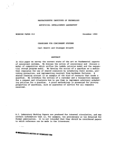 MASSACHUSETTS ARTIFICIAL INTELLIGENCE LABORATORY WORKING PAPER 212 December  1980