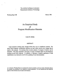 An  Empirical Study of Program Modification  Histories