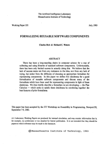 The Artificial  Intelligence  Laboratory Working  Paper 251 July, 1983