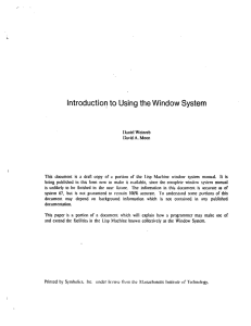 Introduction to Using the Window System Daniel  Weinrcb