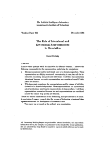 The Artificial  Intelligence  Laboratory Working  Paper  263