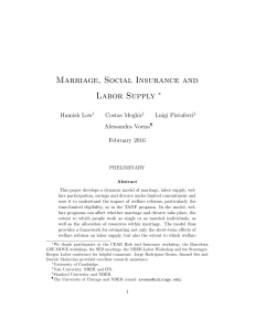 Marriage, Social Insurance and Labor Supply ∗ Hamish Low