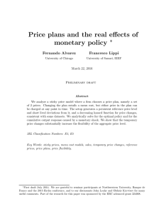 Price plans and the real effects of monetary policy ∗ Fernando Alvarez