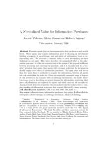 A Normalized Value for Information Purchases This version: January 2016