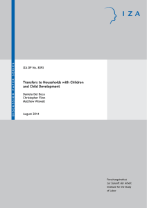 Transfers to Households with Children and Child Development IZA DP No. 8393