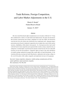 Trade Reforms, Foreign Competition, and Labor Market Adjustments in the U.S.