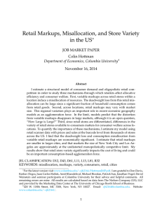 Retail Markups, Misallocation, and Store Variety in the US ∗ JOB MARKET PAPER