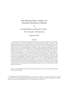 Fast Bayesian Factor Analysis via Automatic Rotations to Sparsity by Veronika Roˇ