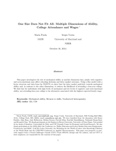 One Size Does Not Fit All: Multiple Dimensions of Ability,
